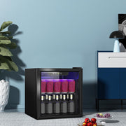 Refrigerador de bebidas, mininevera de 40L/60 latas con puerta transparente para refrescos, cerveza o vino, frigorífico pequeño independiente con estantes extraíbles ajustables y pantalla LED