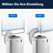 De'Longhi Pinguino - Aire acondicionado portátil 3 en 1, para habitaciones de hasta 27 m², con deshumidificador y ventilador, 9400 BTU, funcionamiento silencioso, mando a distancia, temporizador de 24 h, clase de eficiencia energética A (PACEM82)