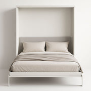 Cama abatible de MDF blanco con colchón de 200x160 cm