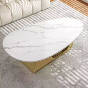Mesa de centro con superficie de cerámica y base contemporánea de acero inoxidable, una pieza elegante y duradera para la sala de estar.