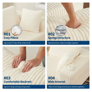 Sofá seccional modular de 108'', sofá de esponja de pana con compresión y asiento profundo, cómodo sofá de espuma viscoelástica para sala de estar y dormitorio, no requiere montaje