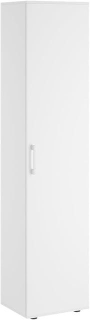 Bellamio Apol Besenschrank - Mehrzweckschrank 40 cm breit Weiß - Vorratsschrank mit Staubsaugerfach - Putzschrank aus Holz - Flurschrank mit Stauraum - Haushaltsschrank - Allzweckschrank 176x33x40 cm
