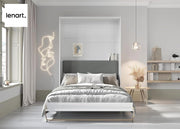 Cama abatible Homlando Lenart Concept Pro CP01 140x200 cm - Cama de pared vertical - Armario con cama abatible integrada - Cama funcional (Blanco mate)
