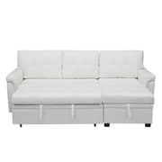 Sofá seccional reversible convertible con cama extraíble, chaise longue con almacenamiento oculto y patas duraderas
