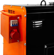 Generador diésel silencioso trifásico, grupo electrógeno para emergencias, obras de construcción y cortes de energía, 400 V, 6,5 kVA, 16,5 h de uso continuo, ATS integrado [llaves de arranque y embudo INCLUIDOS]