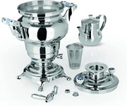 BEEM 06127 Samovar Odessa III, acero inoxidable, 3 litros, preparación tradicional de té, 2 resistencias, ahorro de energía, 53 x 34 x 25 cm, plateado