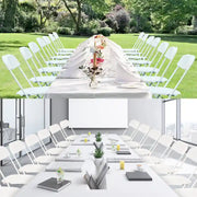 Paquete de 10 sillas plegables de plástico con capacidad de 159 kg para eventos, oficina, bodas, fiestas, picnics, cocina y comedor