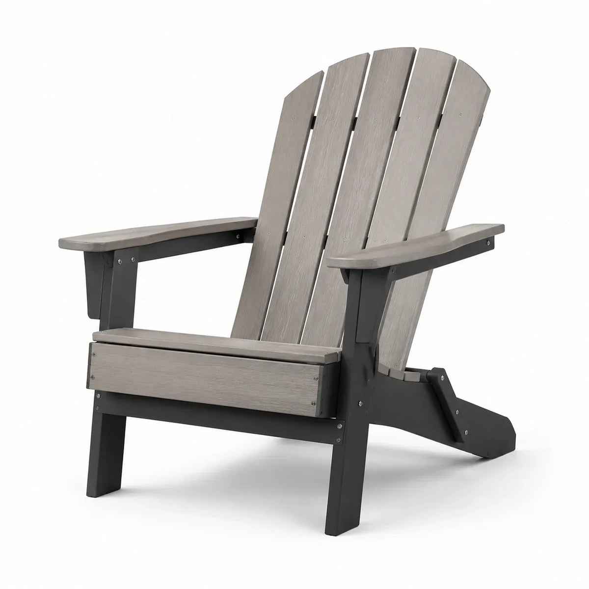 Silla Adirondack de polimadera y metal gris/negro