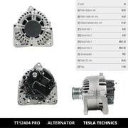 Alternador de coche TESLA TECHNICS TT12404 PRO 12V, 110A. Compatible con RENAULT. Excelente relación calidad-precio. Fácil instalación y garantía.