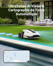 Robot cortacésped inalámbrico MAMMOTION YUKA 2000, NetRTK+Vision, sin necesidad de antena RTK, recomendado para 2000 m², máx. 2400 m², césped tipo alfombra, disco de corte doble, módulo 4G