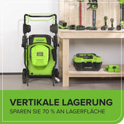 Cortacésped autopropulsado a batería Greenworks 48V (24V x 2) para hasta 480m², 46cm de ancho de corte, saco de 55L, cortacésped eléctrico más dos baterías de 4Ah y cargador doble, 3 años de garantía, GD24X2LM46SPK4X