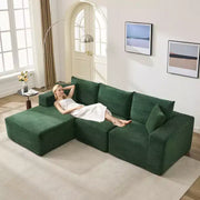 Sofá moderno de 108", sofá tapizado de 3 plazas en forma de L con cojines, sofá de asiento profundo, no requiere montaje