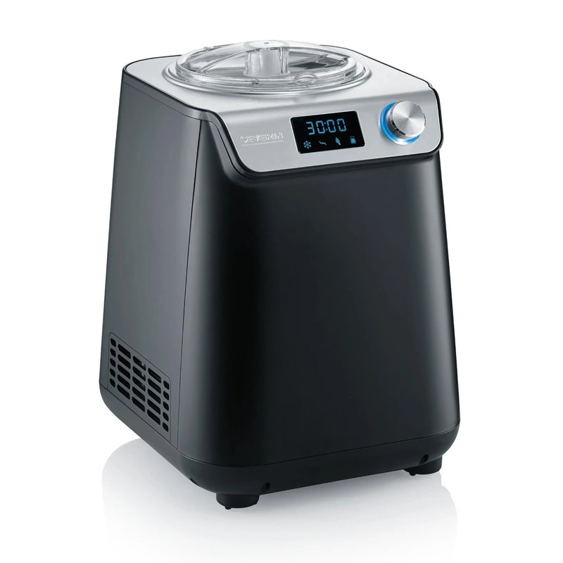 SEVERIN Heladera y yogurtera compacta 2 en 1 con compresor, diseño fino que ahorra espacio EZ 7407