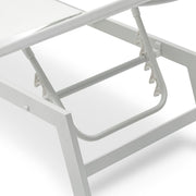Tumbona de jardín IDIMEX ESPIRITU, altura regulable, color blanco crema – Tumbona de sol con cabezal ajustable de aluminio y textilene resistente a los rayos UV, para terraza, balcón, jardín, tumbona de relax para exterior