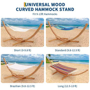Soporte para hamaca, soporte universal resistente de madera para exteriores, resistente a la intemperie, capacidad de 475 libras, curvado para patio, jardín, interior