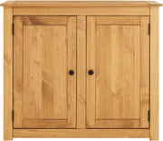 Cómoda CARO-Möbel Cancun, dos puertas, pino natural, madera maciza de pino, tiradores de metal, veteado de madera natural, cómoda para recibidor, armario de madera, mueble de comedor