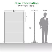 Divisor de ambientes rectangular de 72 pulgadas, panel de privacidad con marco galvanizado, valla de jardín para patio, negro