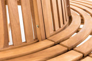 Banco circular para árbol CLP Baumbank Novum I Banco redondo con 8 plazas I Banco de madera natural con respaldo de madera de teca maciza, color: teca, tamaño: 200 cm