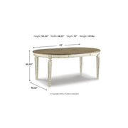 Paquete de comedor de 8 piezas Realyn en blanco/marrón de Signature Design by Ashley