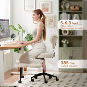 Silla de oficina ergonómica con diseño cruzado Pinmoco, silla de meditación con altura ajustable, giro de 360°, soporte lumbar, silla de trabajo y de oficina, silla para TDAH