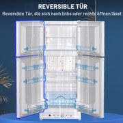 Refrigerador de gas SMETA con congelador, gas/230V, frigorífico combinado 175L, para casa de vacaciones, casa rural, garaje, caravana, autocaravana, blanco