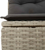 vidaXL Conjunto de sofás de jardín de 5 piezas con cojines gris claro de poliratán, conjunto de sofás de exterior, conjunto de sofás de exterior, set de salón de jardín, conjunto de sofás de jardín