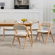 Sillas de comedor plegables y apilables de madera con asientos acolchados (juego de 4)