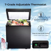 Congelador horizontal ZAFRO de 1.8 pies cúbicos, congelador compacto con 2 cestas y temperatura ajustable, puerta de apertura superior para hogar, dormitorio, cocina, bar
