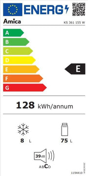 Frigorífico con congelador Amica KS 361 155 W / 85 cm de altura, blanco, clase de eficiencia energética E