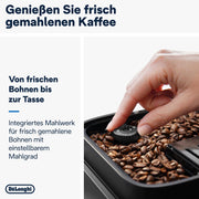 Cafetera superautomática De'Longhi Magnifica Evo ECAM 292.81.B con sistema de leche LatteCrema, 7 botones de selección directa para capuchino, espresso y otras especialidades de café, función de 2 tazas, negra