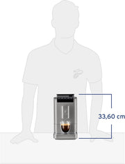 Cafetera superautomática Tchibo Esperto2 Caffè con función para 2 tazas para Caffè Crema y Espresso, Granite Black - INCLUYE set de degustación de café GRATIS