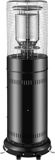 Calefactor de gas Zelsius 'Zermatt' | 11 kW | Ø 46 cm x 137 cm | Negro | Calefactor de terraza para exterior, calefacción de terraza, seta calefactora de exterior, seta calefactora a gas para terraza, balcón y jardín