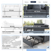 Sillón cama ajustable, convertible 3 en 1, varios colores, para 1 persona