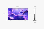 Smart TV Samsung 55 pulgadas Crystal UHD 55U8075F 4K, Bluetooth, WiFi, Airplay, procesador Crystal 4K, HDR, Q-Symphony, seguridad Knox, Gaming Hub, Bixby, aplicaciones de operador integradas
