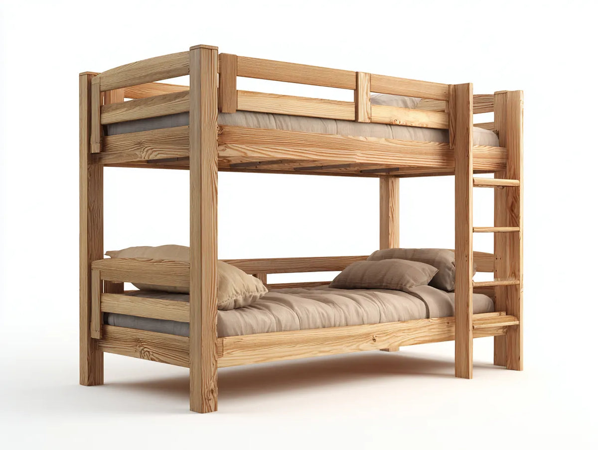 Litera de madera maciza-210x99x174 cm-Natural-Estilo rústico