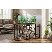 Soporte de metal para acuario de 55 a 75 galones, soporte resistente para pecera con armario de almacenamiento, soporte de varios niveles para pecera con patas reforzadas, adecuado