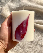 Vela de pilar de cera de soja con hojas de otoño, decoración otoñal, 9x7,5 cm