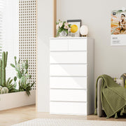Cómoda FOREHILL de 7 cajones, cómoda para dormitorio de adulto, sinfonier alto, cómoda de almacenamiento blanca, armario con cajones para salón y pasillo, de madera, 60x40x119cm