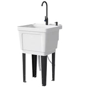 Fregadero portátil para lavandería, lavabo independiente con grifo, dispensador de jabón y mangueras