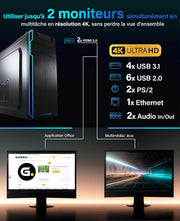 Greed® Basic V2 PC con Intel Core i5 10400 - Ordenador rápido + Ordenador de sobremesa para el hogar con 4,3 GHz, 8 GB RAM - 256 GB SSD - DVD+RW - USB3.1 - Wi-Fi, con Windows 11 Pro