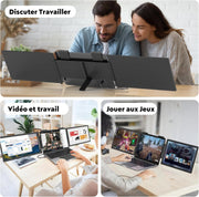 Monitor para computadora portátil 14" FHD 1080P IPS, triple pantalla portátil USB C, extensión de pantalla para computadora portátil de 14"-16" compatible con Mac, Windows, Chrome, Switch, PS4/5