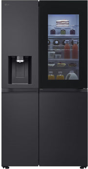 Frigorífico Side by Side LG GSGV81PYLL, Clase E, 635 L, Instaview, frigorífico con congelador, dispensador de hielo, hielo picado y agua, Total NoFrost, compresor Smart Inverter, Wi-Fi