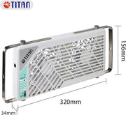 TITAN Leiser Dachventilator, 12 V CC, 140 mm, doble, reversible, ventilador para claraboya con control inalámbrico para autocaravana, caravana, TTC-SC21/V3