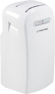 Aire acondicionado portátil TROTEC PAC 2100 X 3 en 1: refrigeración, ventilación y deshumidificación. Unidad de aire acondicionado monobloque de 2 kW, 7.000 BTU/h, para habitaciones de hasta 26 m² y 65 m³, con 2 niveles de ventilación.