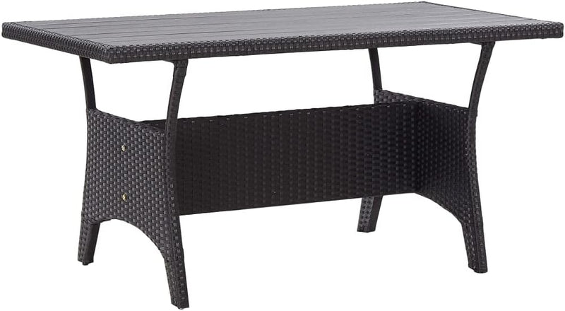 vidaXL Mesa de jardín mesa de comedor de jardín mesa de terraza mesa mesa de balcón muebles de jardín exterior terraza negro 120x70x66cm polirratán estructura de acero