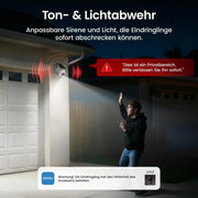 Cámara de seguridad exterior solar aosu D1 2K, 32 GB sin suscripción, PTZ 360°, sistema de 4 cámaras, visión nocturna a color, audio bidireccional, Wi-Fi 2,4/5 GHz