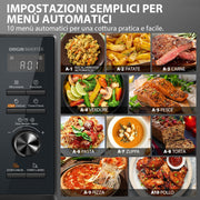 Microondas Toshiba MW3-AC26SFI(BK) con grill y convección/Horno microondas 6 en 1/26 L/Grill de 1000 W/Inversor Origin/Función Chef Defrost/Convección/Cocción combinada/Grill/Freidora de aire/Menú automático/Negro