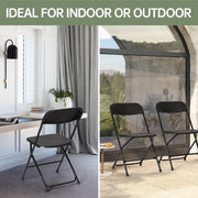 Paquete de 10 sillas plegables de plástico con capacidad de 159 kg para eventos, oficina, bodas, fiestas, picnics, cocina y comedor
