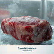 Congelador Horizontal Cecotec 143L Bolero CoolMarket Chest 143P Blanco E. Cesta con asas, control electrónico LED, UltraContact D-Cool, función dual, puerta ZeroG (80º-30º), congelación rápida, compacto