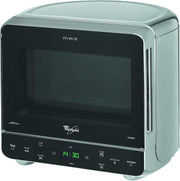 Whirlpool MAX 38 SL Combinación de grill y microondas / 700 W / 13 L de capacidad / Función Crisp / Diseño supercompacto que ahorra espacio en las esquinas / Grill / Función de descongelación rápida, plateado